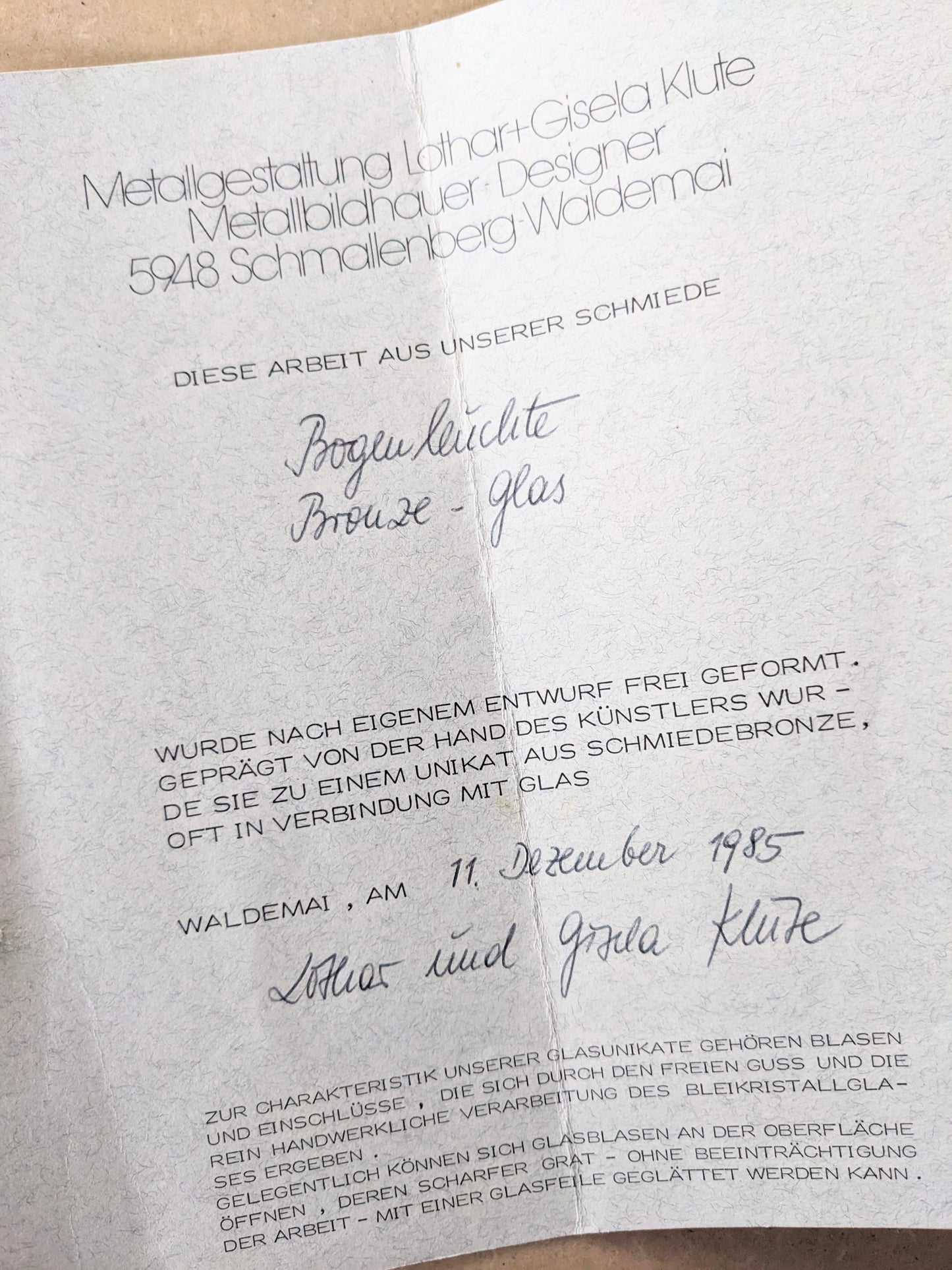 XL Bronze Flower Shaped Floor Lamp by Lothar Klute 1980's