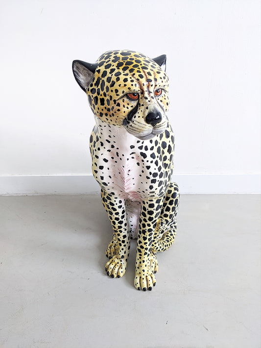 Ceramic Cheetah Statue 1970's