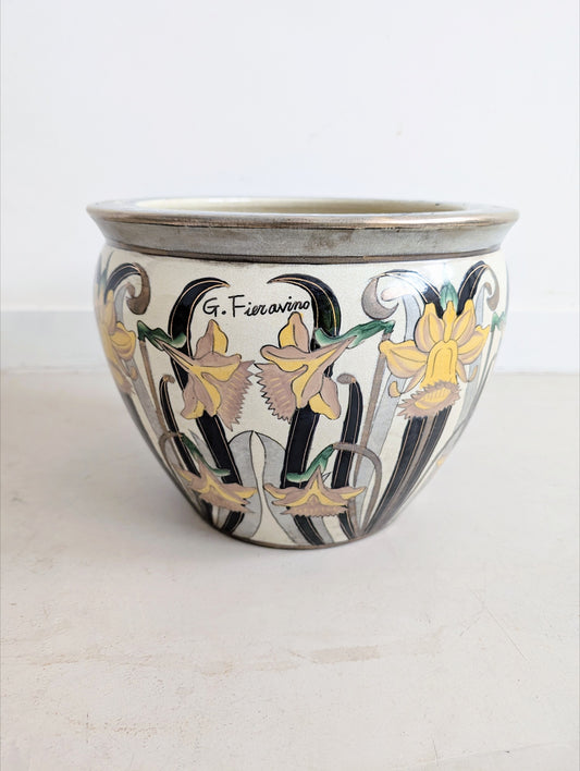 Art Nouveau Style Flower Pot by G. Fieravino Italy