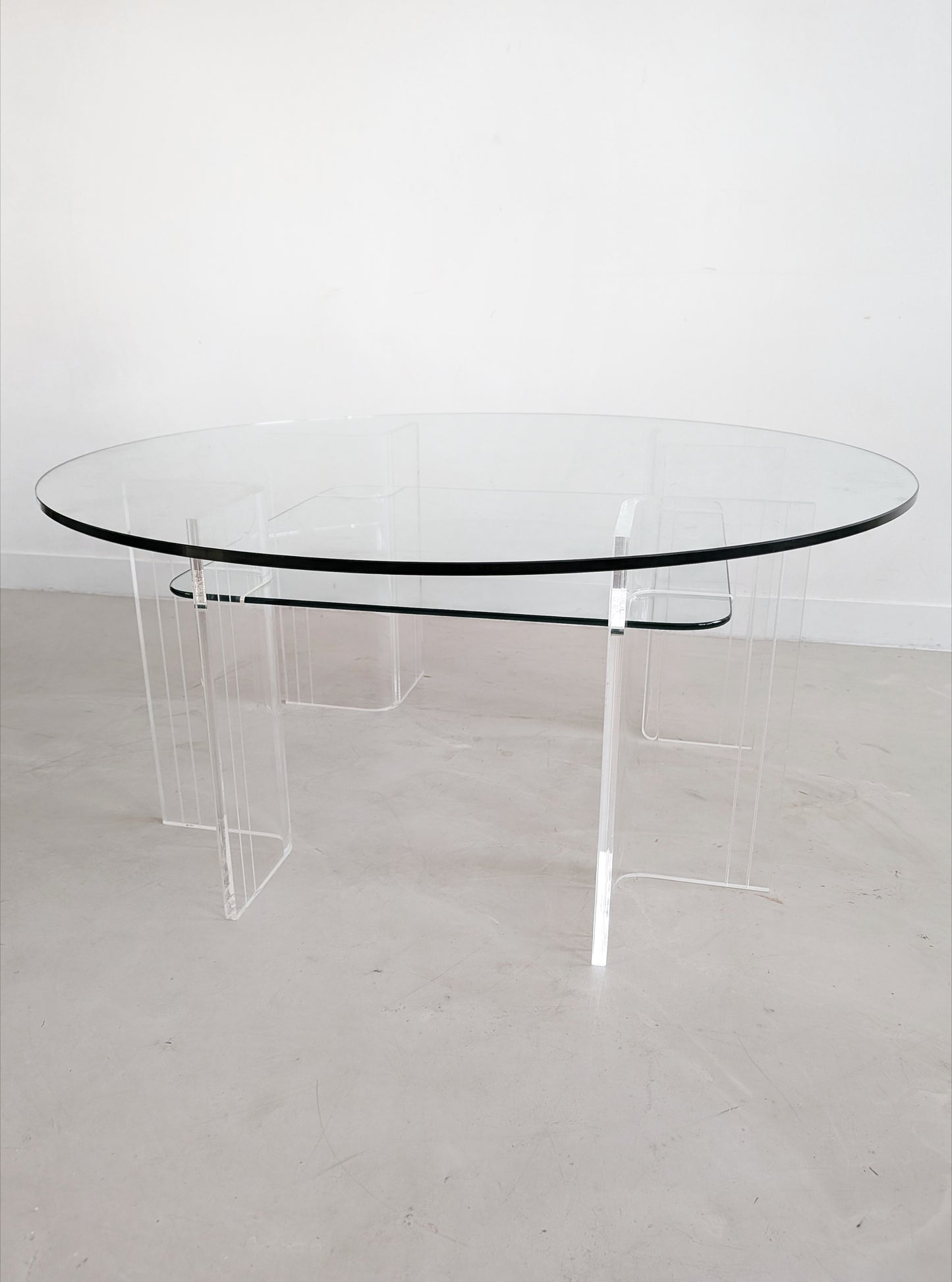 Vintage Glass & Plexi Coffee Table 1980's