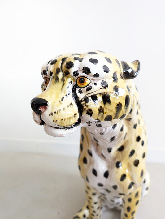 Ceramic Cheetah Statue 1960's