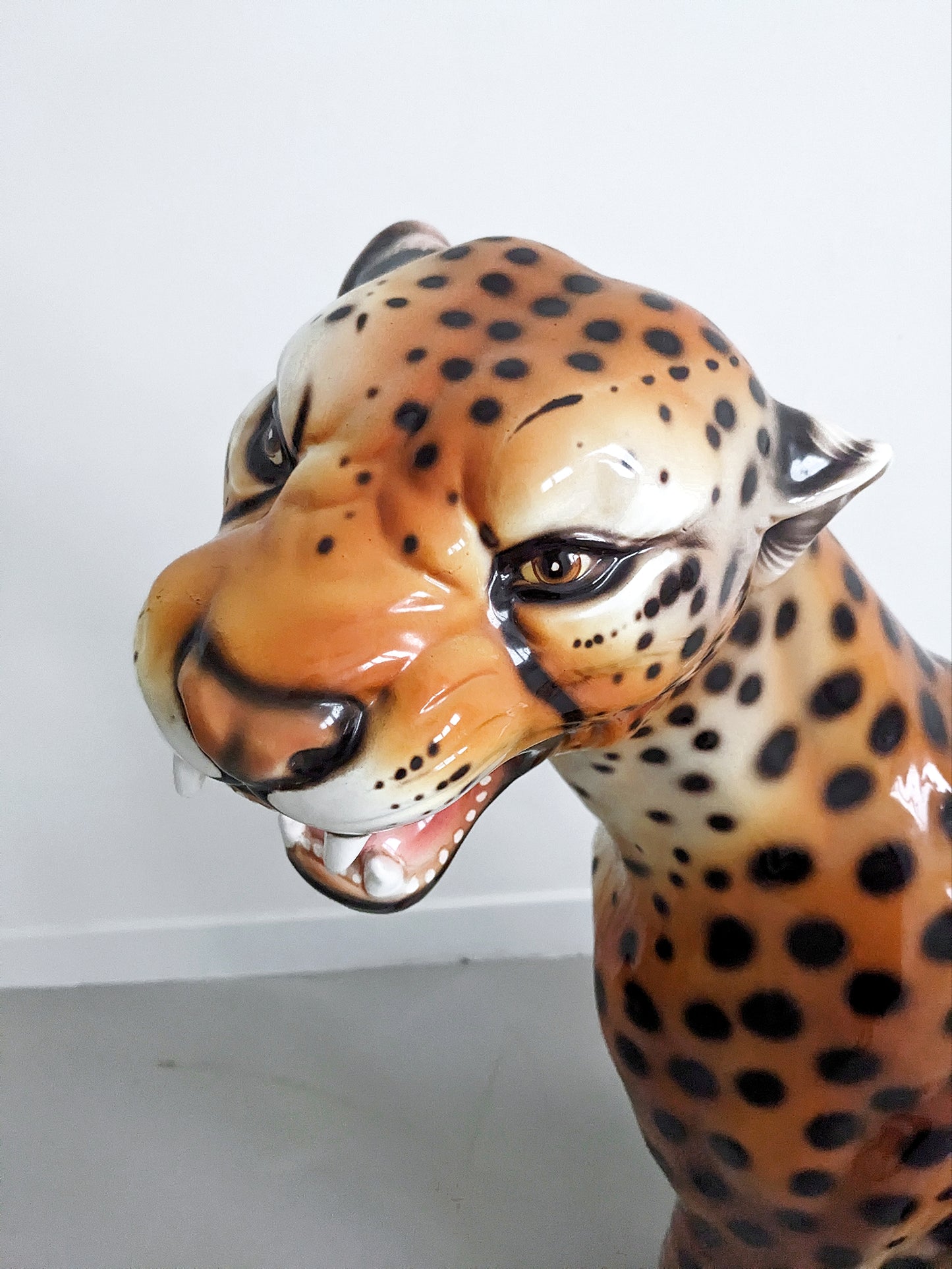 XL Ceramic Leopard Figure 1990's