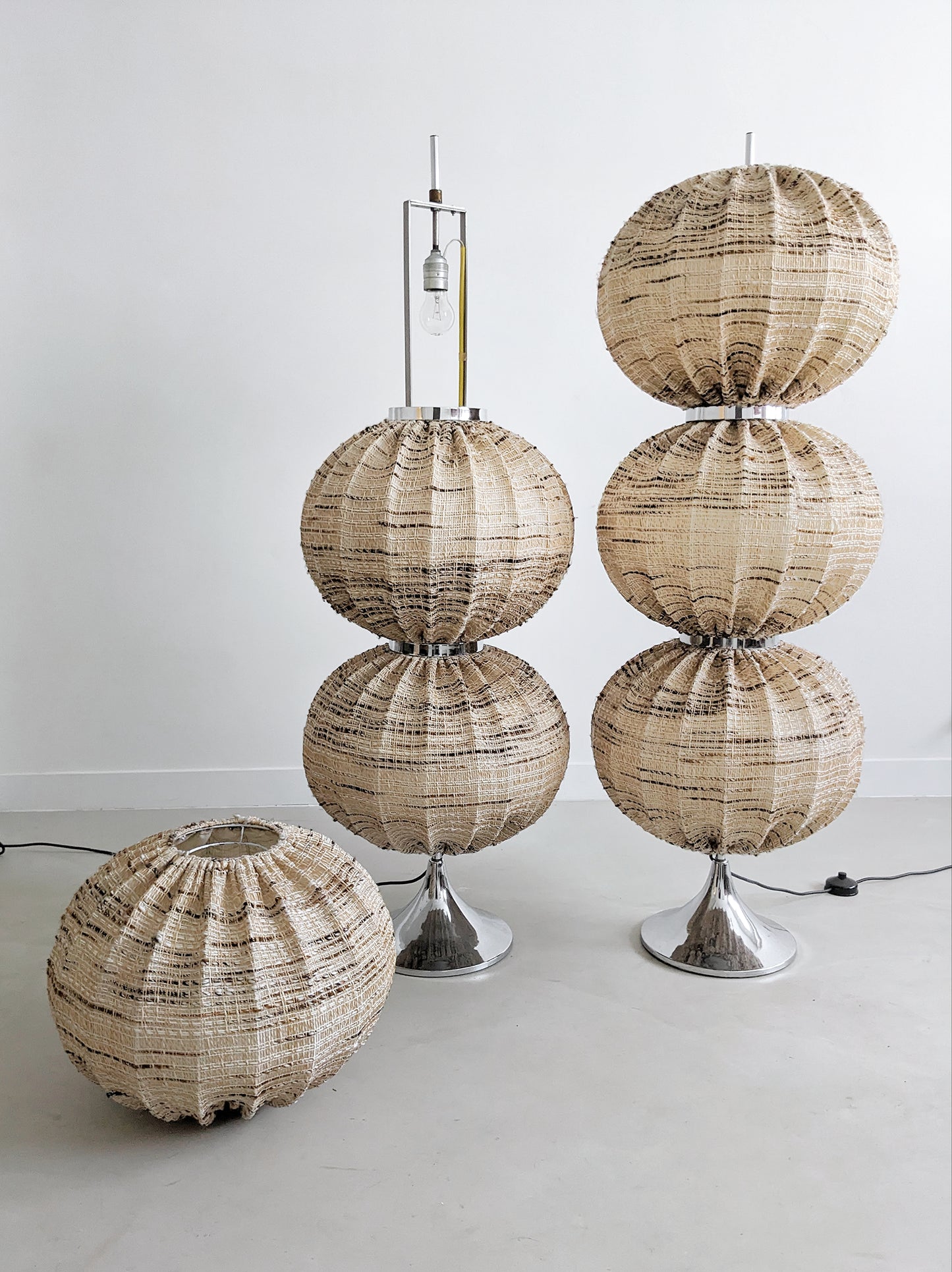 Set of 2 Cocoon Floor Lamps 1970's