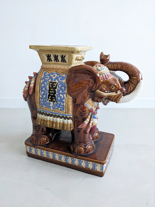 Ceramic Elephant Plant Stand 1960's