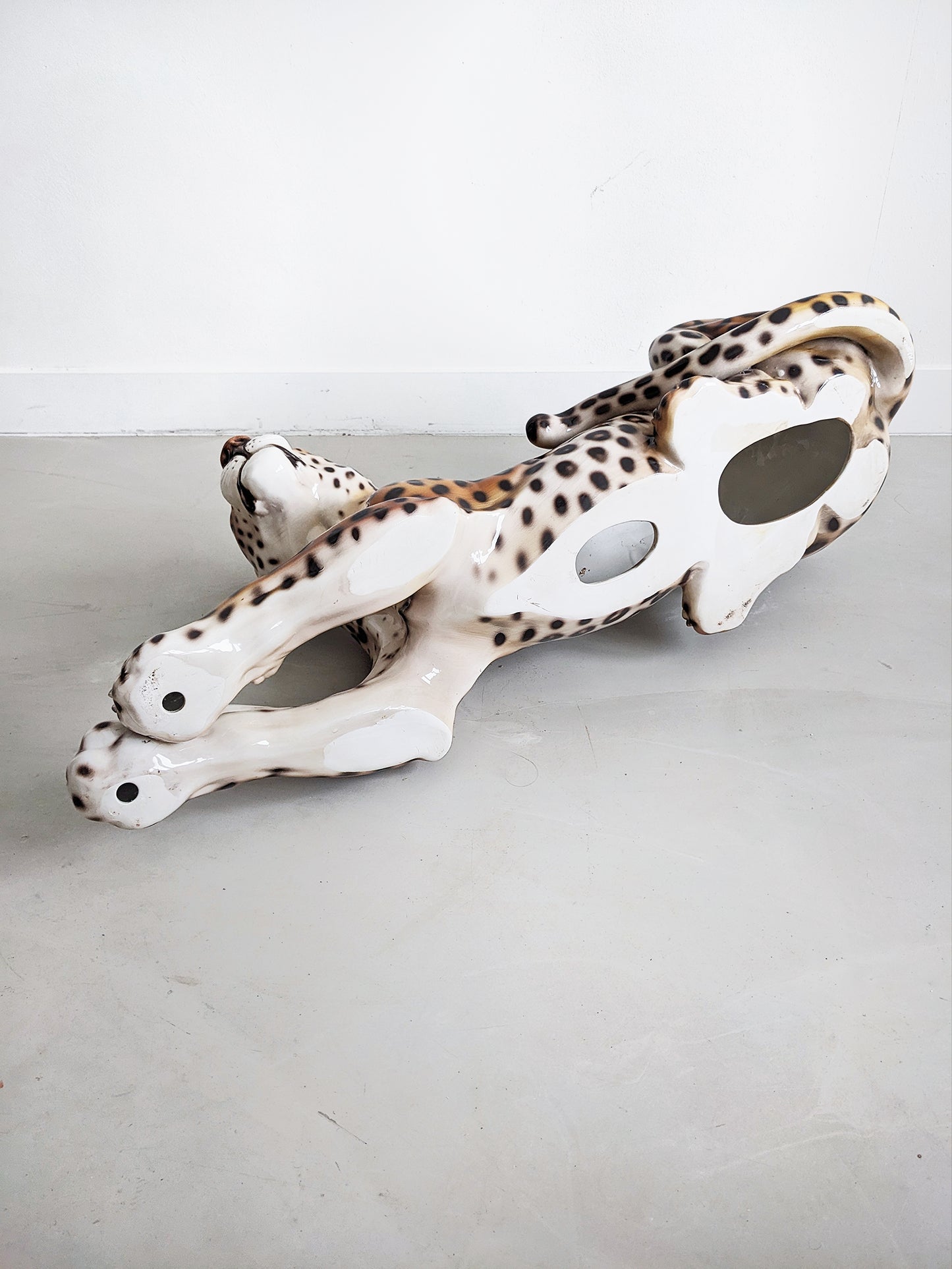 Ceramic Leopard Statue 1990's