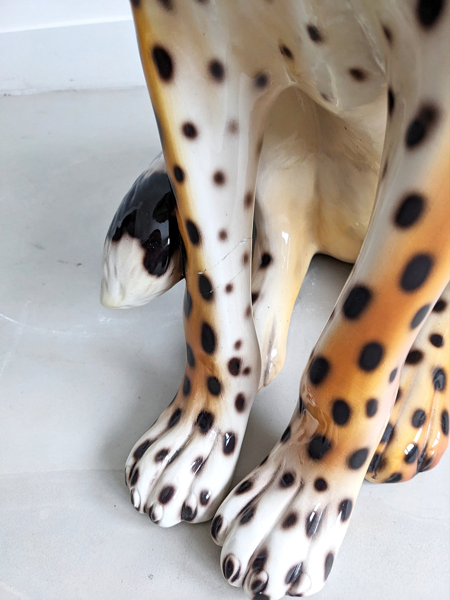 Ceramic Cheetah Statue 1980's