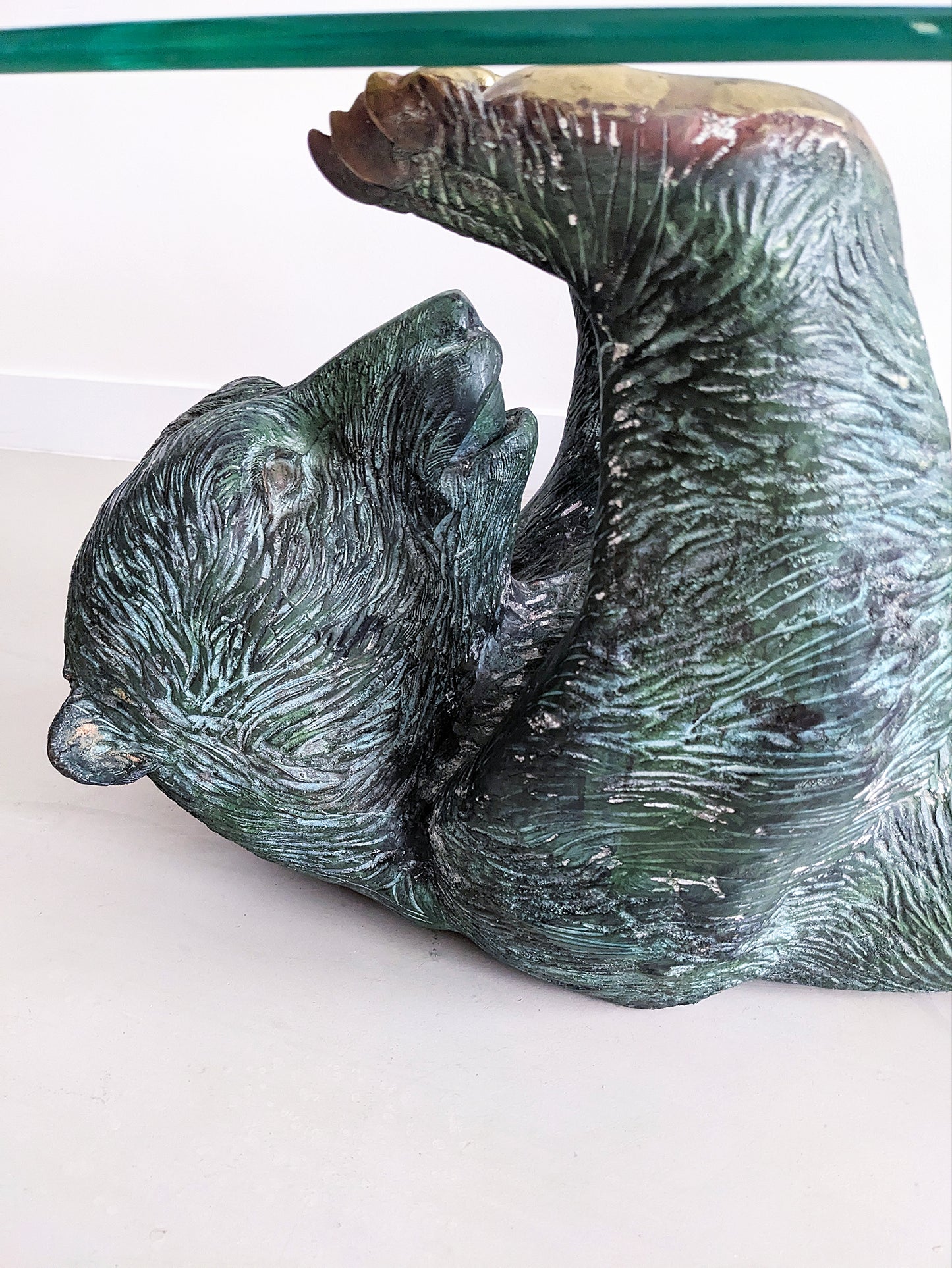 Bronze Bear Coffee Table 1970's