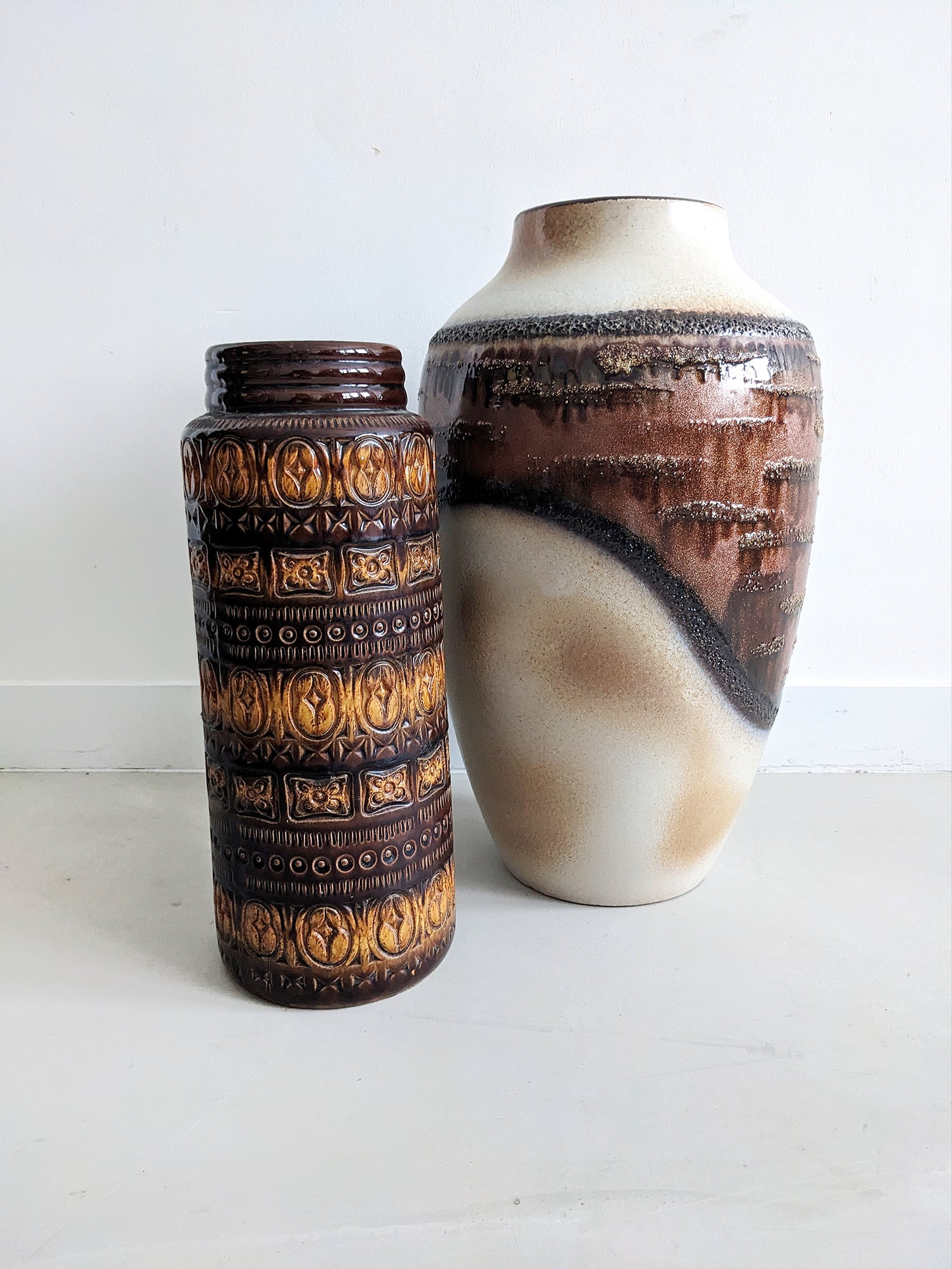 West Germany Floor Vase (Brown) 1960's