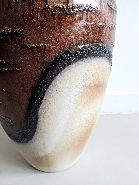 West Germany Floor Vase (Brown & Beige) 1960's