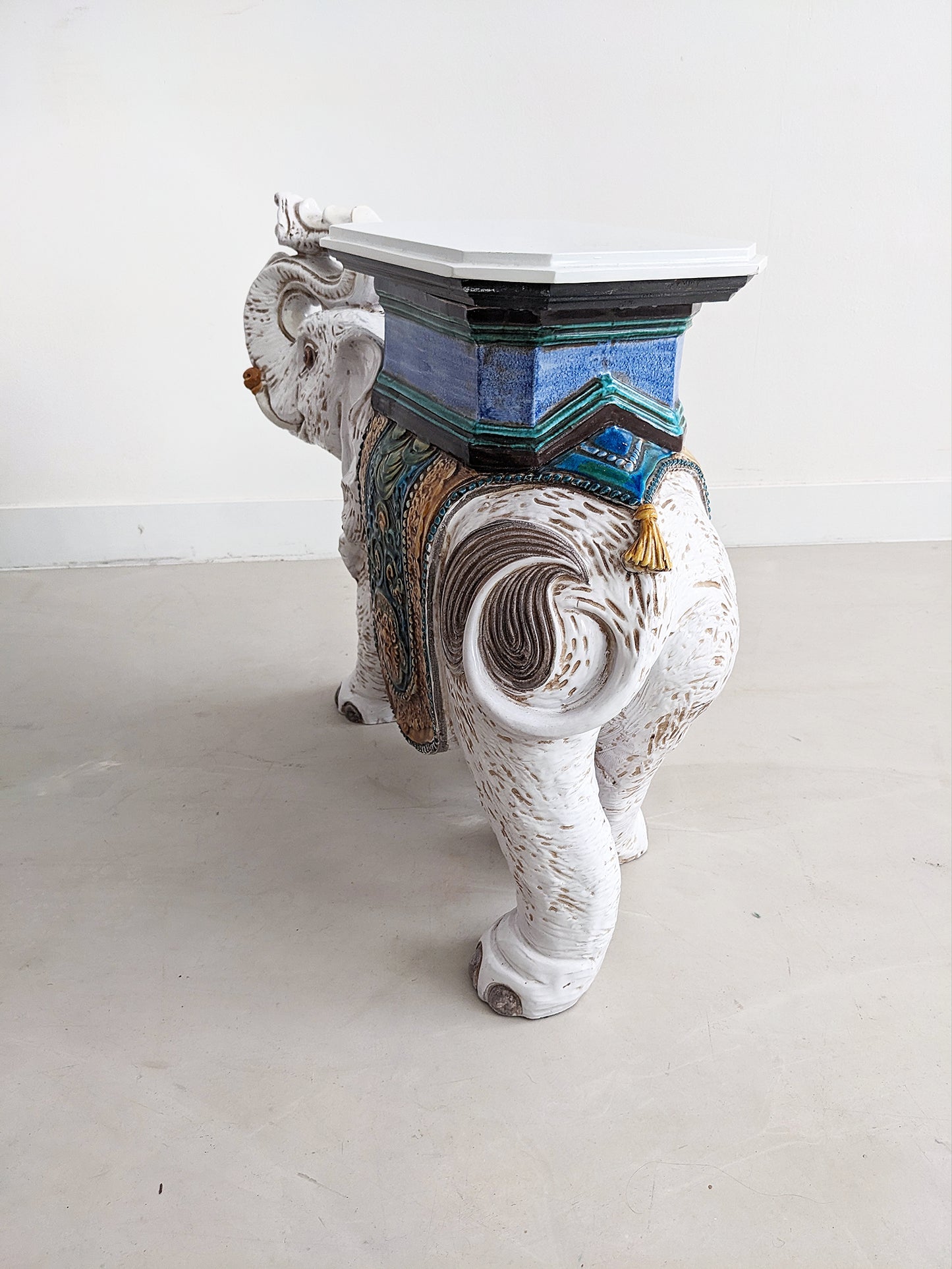 Handpainted Elephant Sidetable 1960's