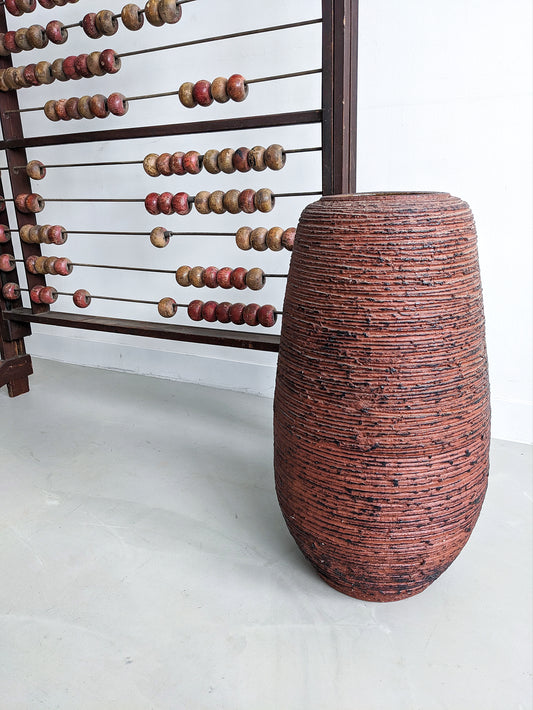Brutalist 'Schamotte Series' Floorvase from Spara Keramik 1960s. West Germany style. Brick red. Vintage design.