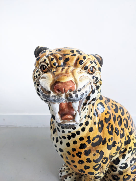 Ceramic Leopard Statue 1960's