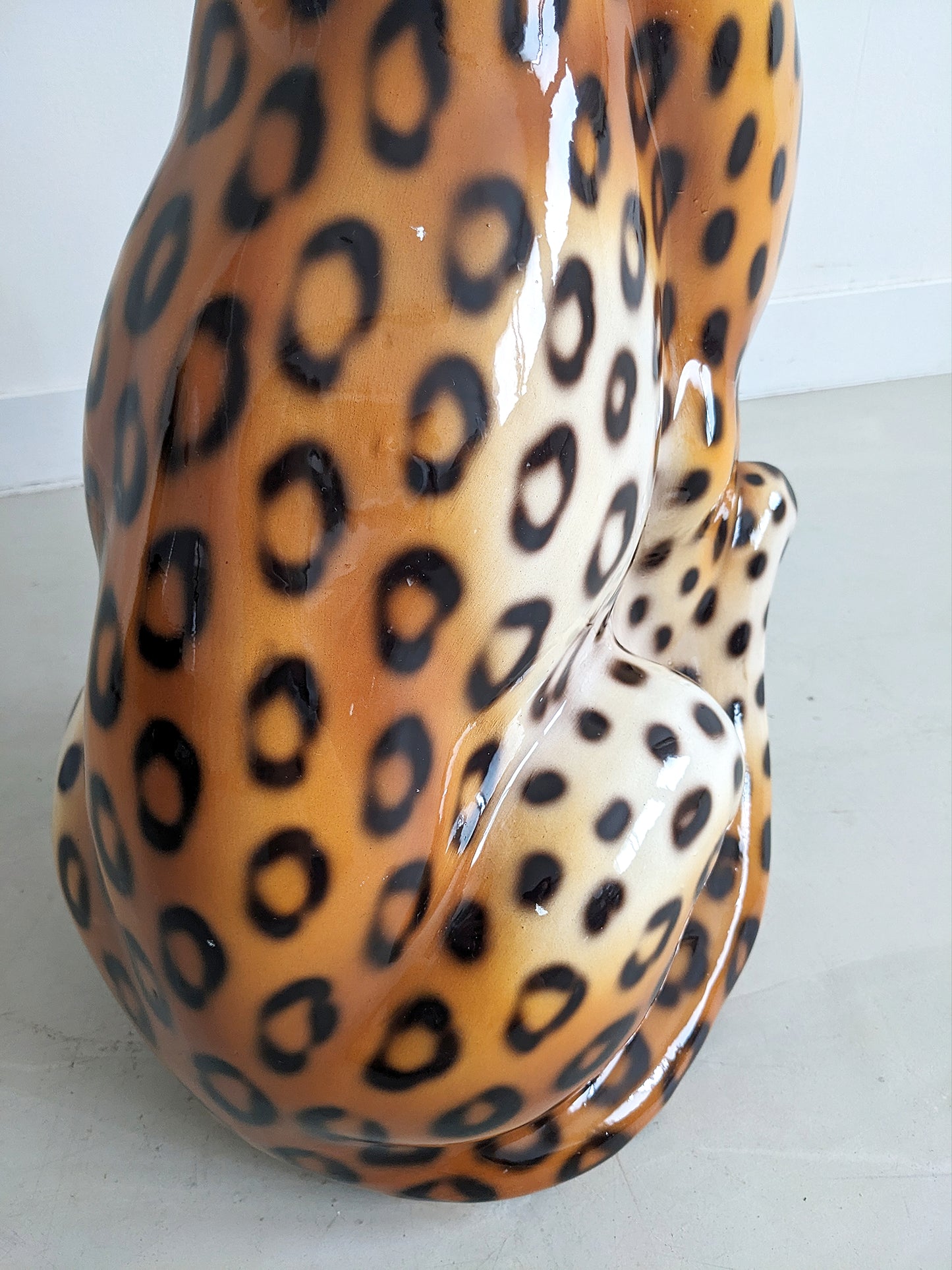 XL Ceramic Leopard Statue 1990's