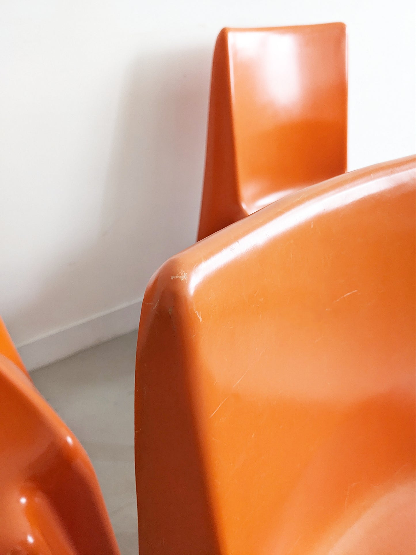 Set of 4 Orange 'BA 1171' Dining Chairs by Helmut Bätzner for Bofinger 1960's