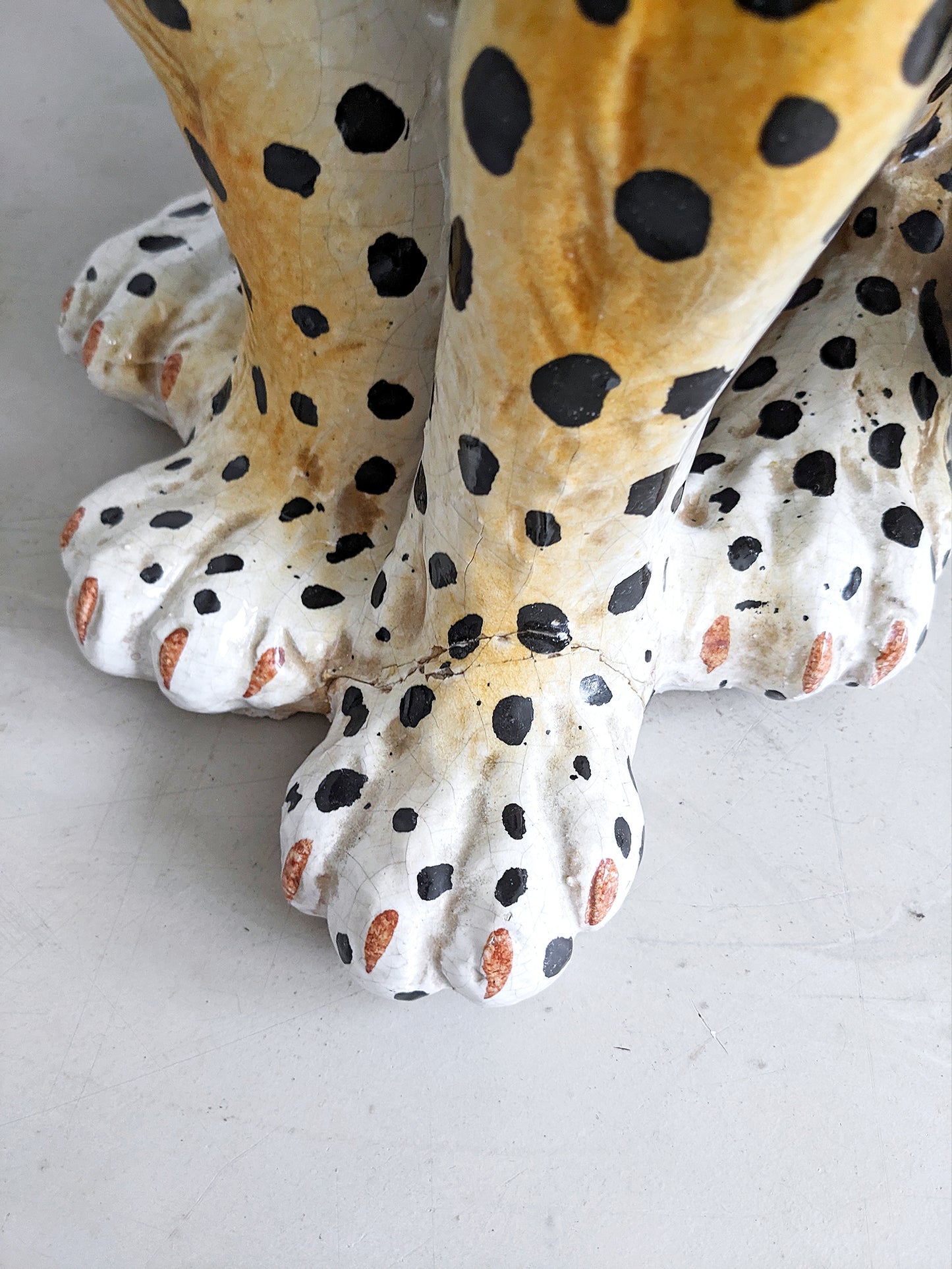 XL Ceramic Leopard Statue 1960's