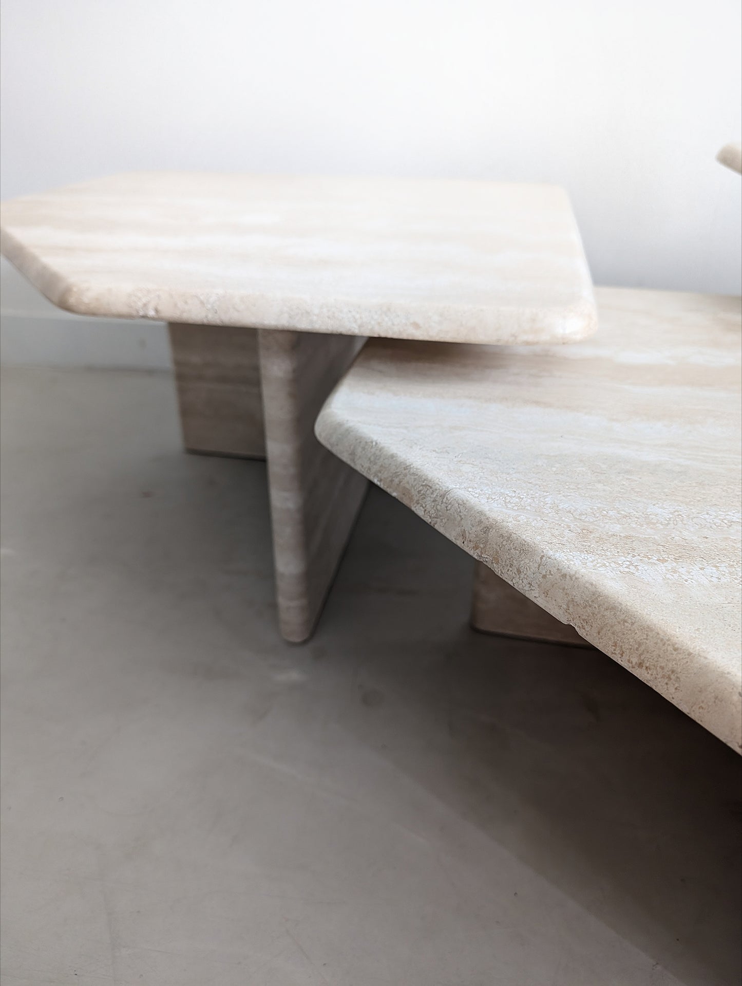 Travertine Nesting Tables 1980s
