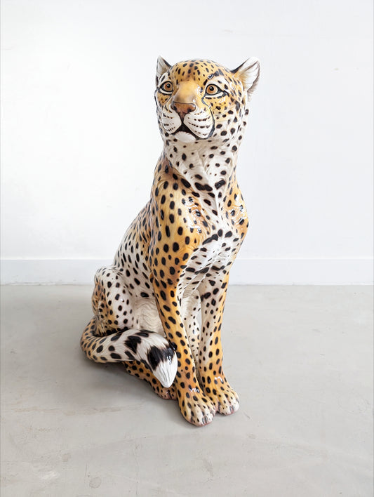Rare Ceramic 'Ronzan' Cheetah Statue 1960s