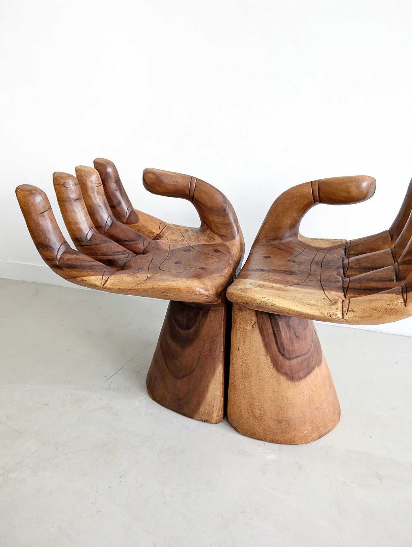 Handcarved Suar Wood Hand Chairs 1970's