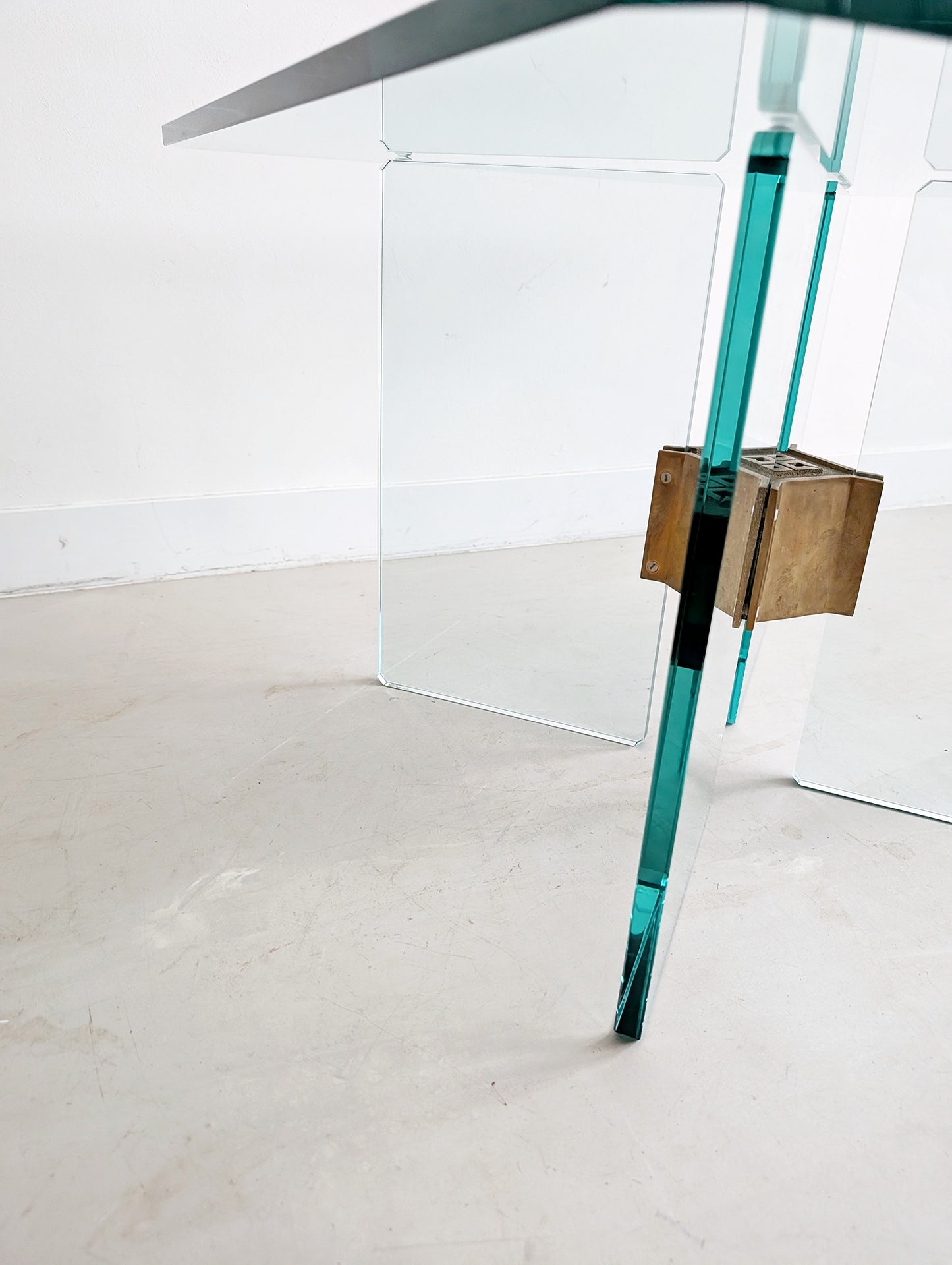 Glass & Brass Side Table by Peter Ghyczy 1970's