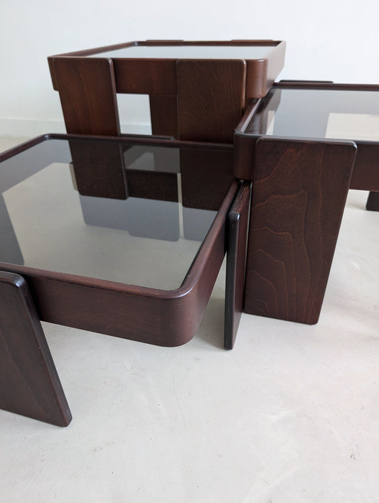 Set of 3 Nesting Tables by Gianfranco Frattini for Cassina 1970s