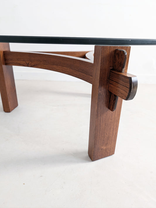 Brutalist Rosewood Coffee Table 1970s