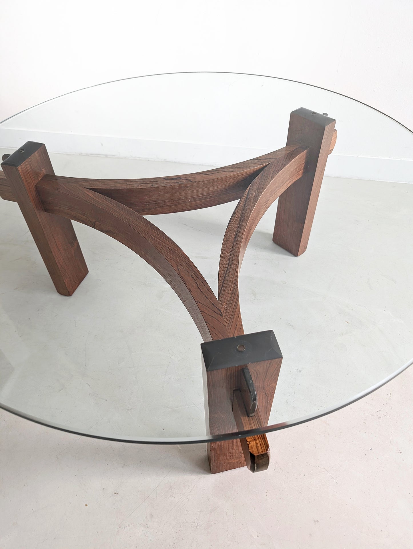 Brutalist Rosewood Coffee Table 1970s