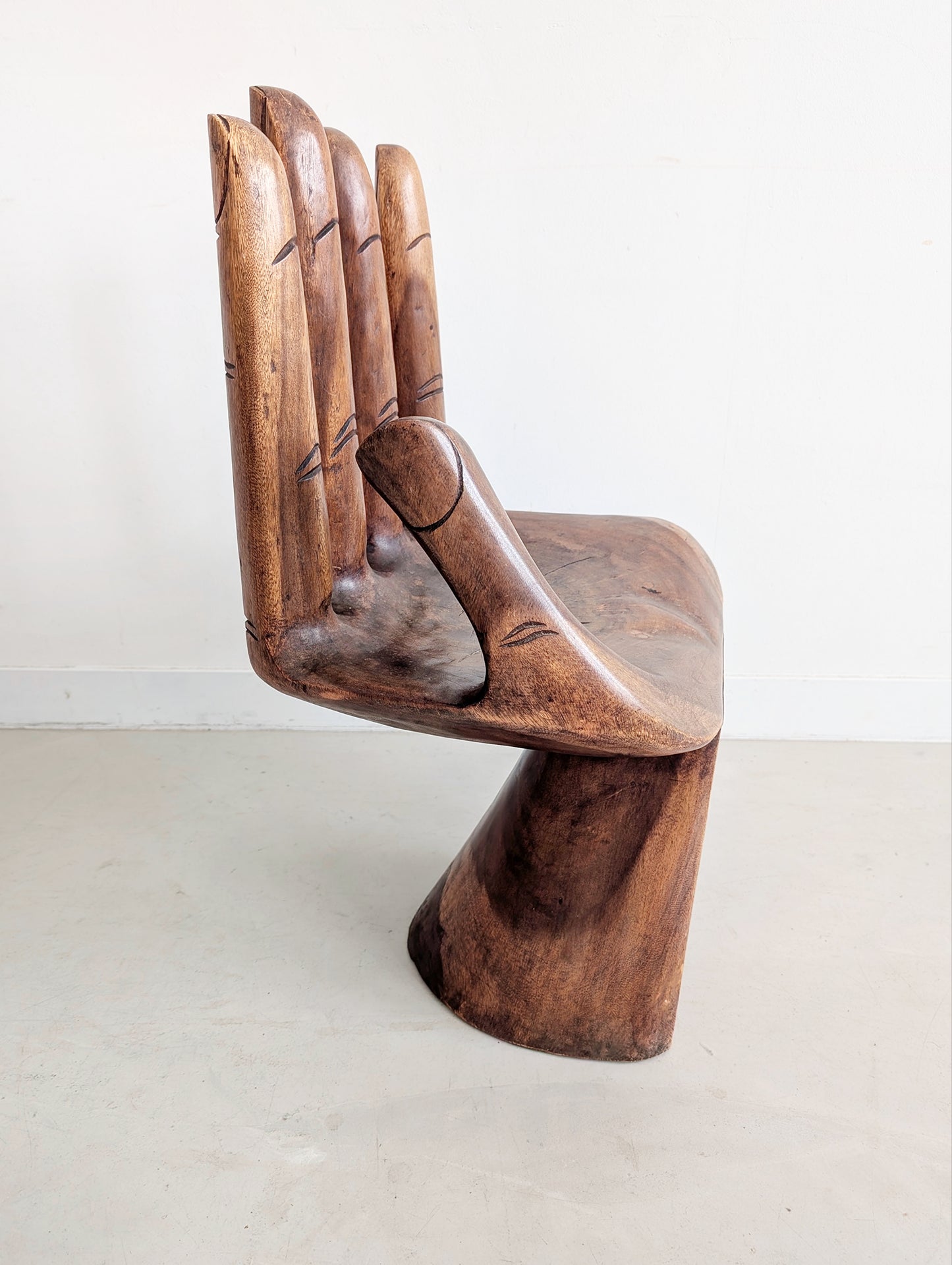 Handcarved Suar Wood Hand Chair 1970's