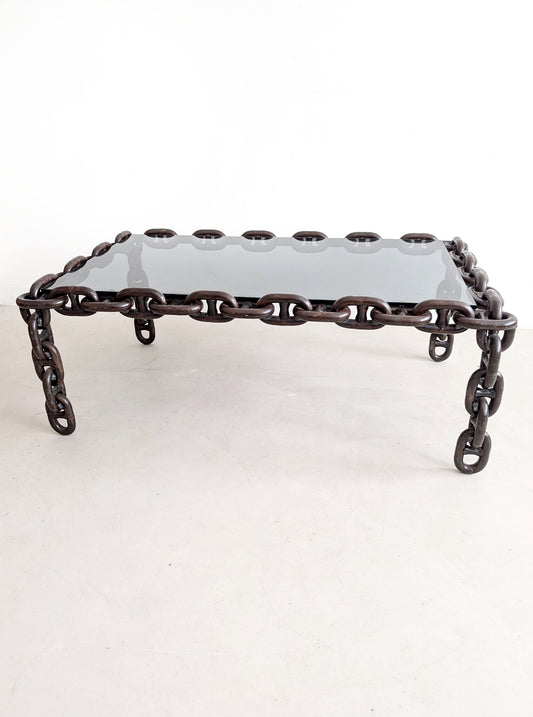 Brutalist Chain Link Coffee Table 1970s