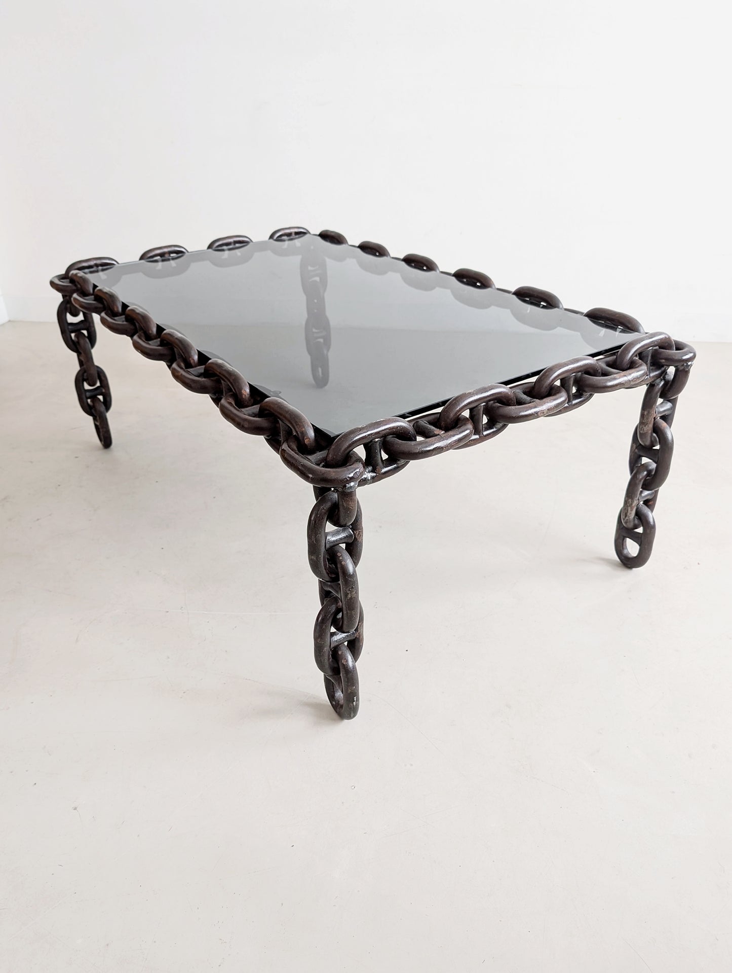 Brutalist Chain Link Coffee Table 1970s