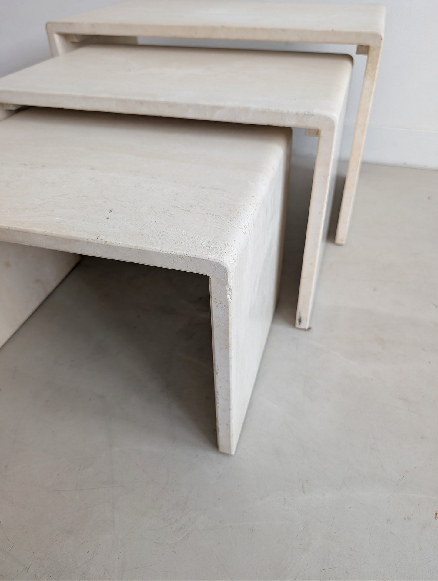 Travertine Nesting Tables 1980s
