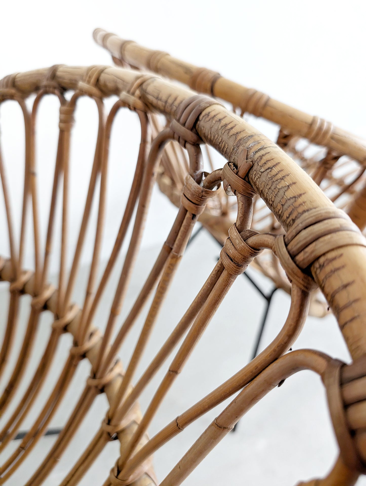 Set of 2 Rattan Lounge Chairs 1960s