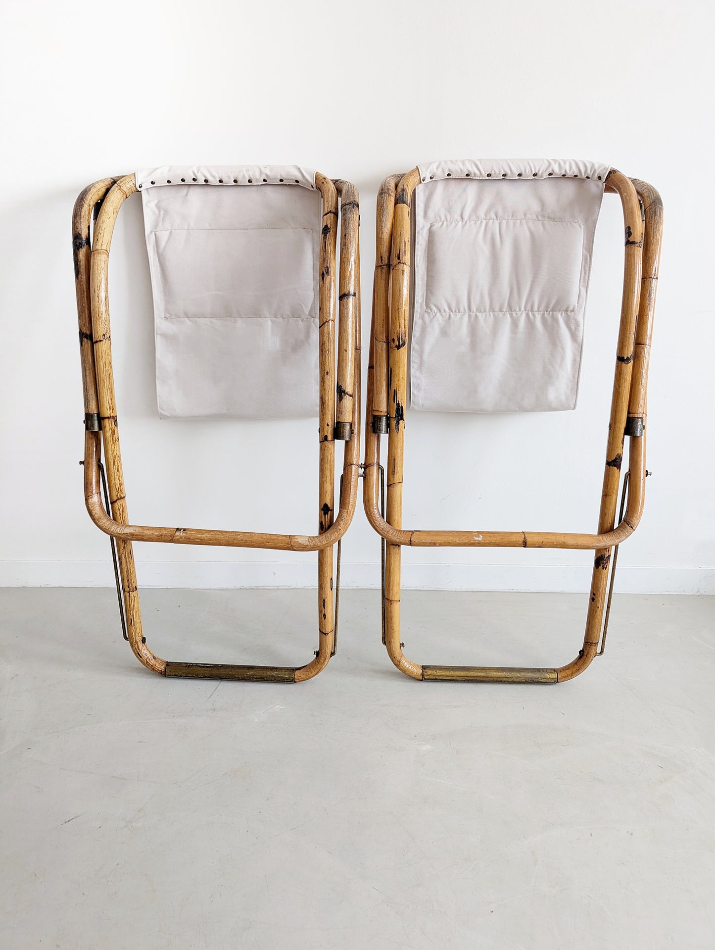 Set of 2 Italian Deck Chairs 1960s