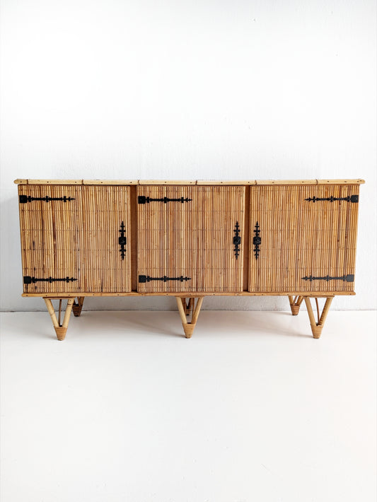 French Rattan Sideboard 1960s