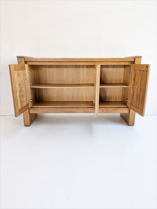 French Elm Wood Sideboard 1980s