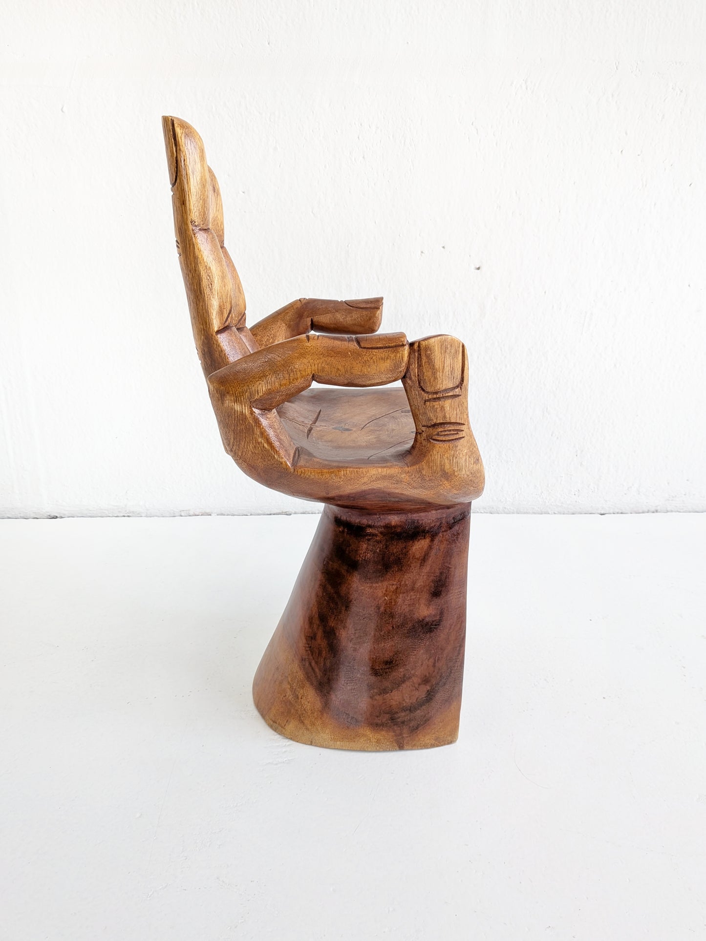 Suar Wood Hand Shaped Side Table 1970s