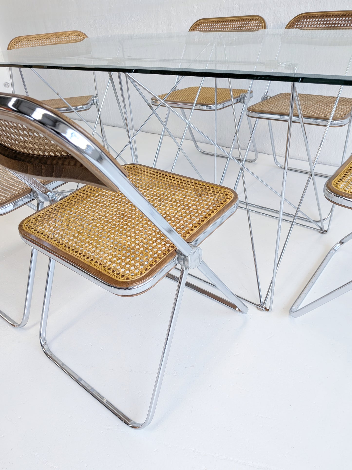 Set of 6 'Plia' Folding Chairs by Giancarlo Piretti for Anonima Castelli 1970s