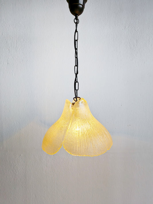 Flower Shaped Glass Pendant Lamp 1970s
