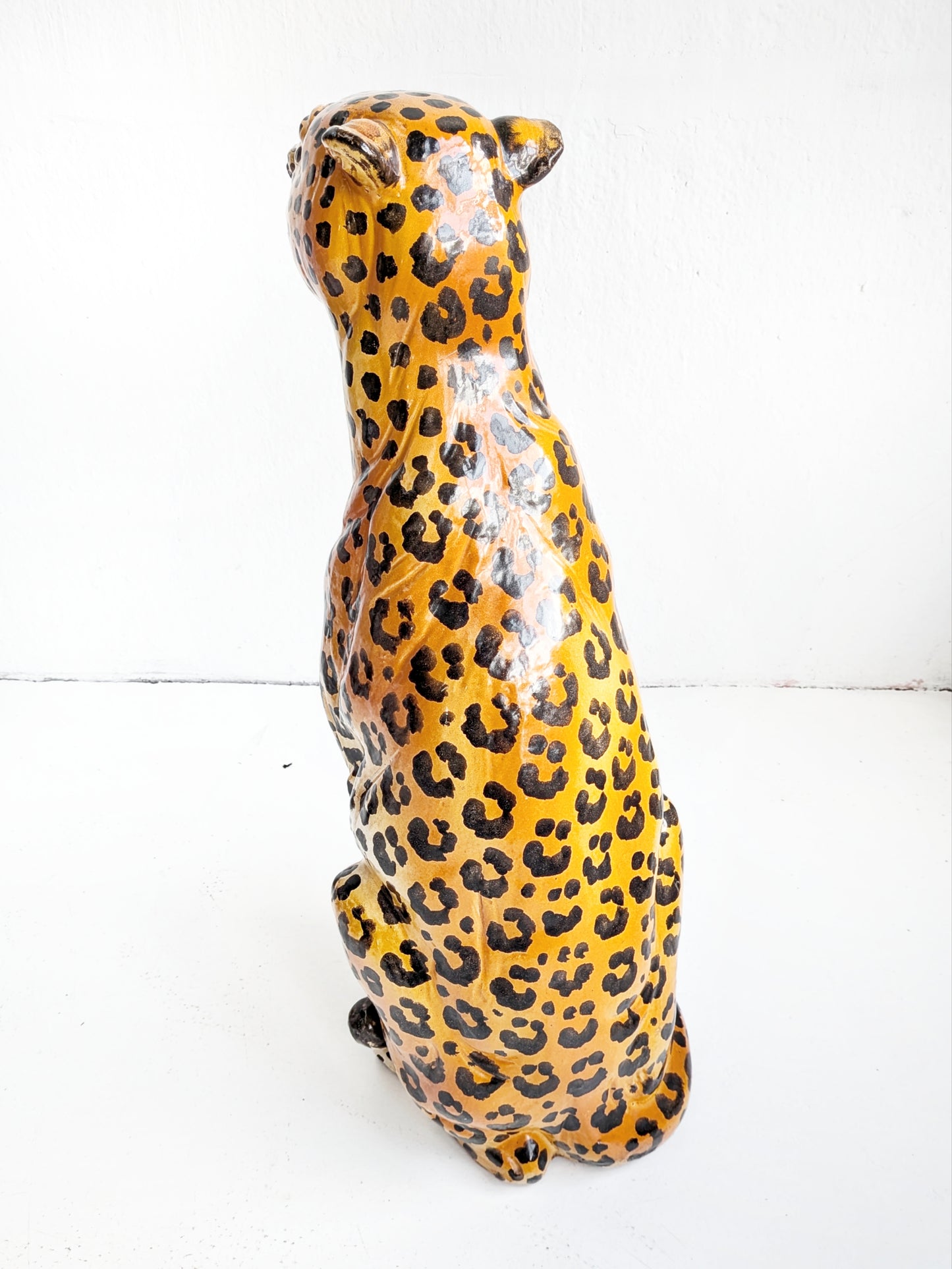 Ceramic Cheetah Statue 1970's