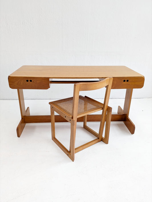 Midcentury Desk & Matching Armchair by Derk Jan De Vries 1970s