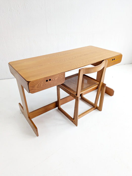 Midcentury Desk & Matching Armchair by Derk Jan De Vries 1970s