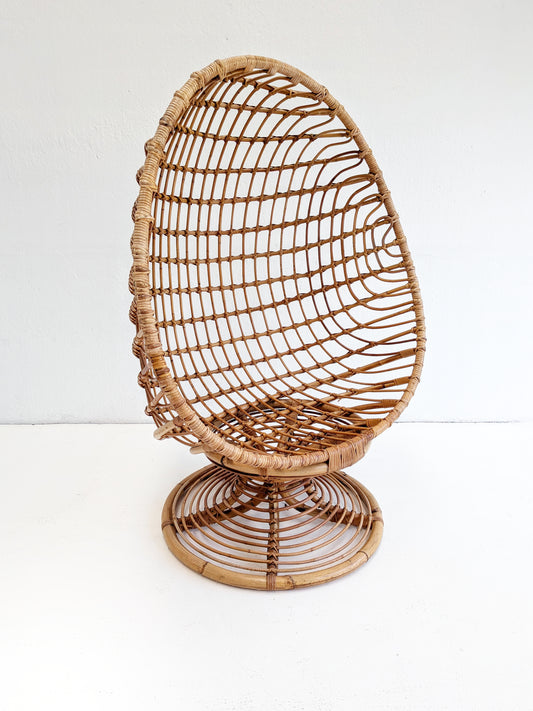 Vintage Rattan Egg Chair 1960s