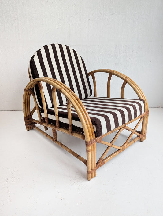 Rattan Pencil Reed Lounge Chair 1960s