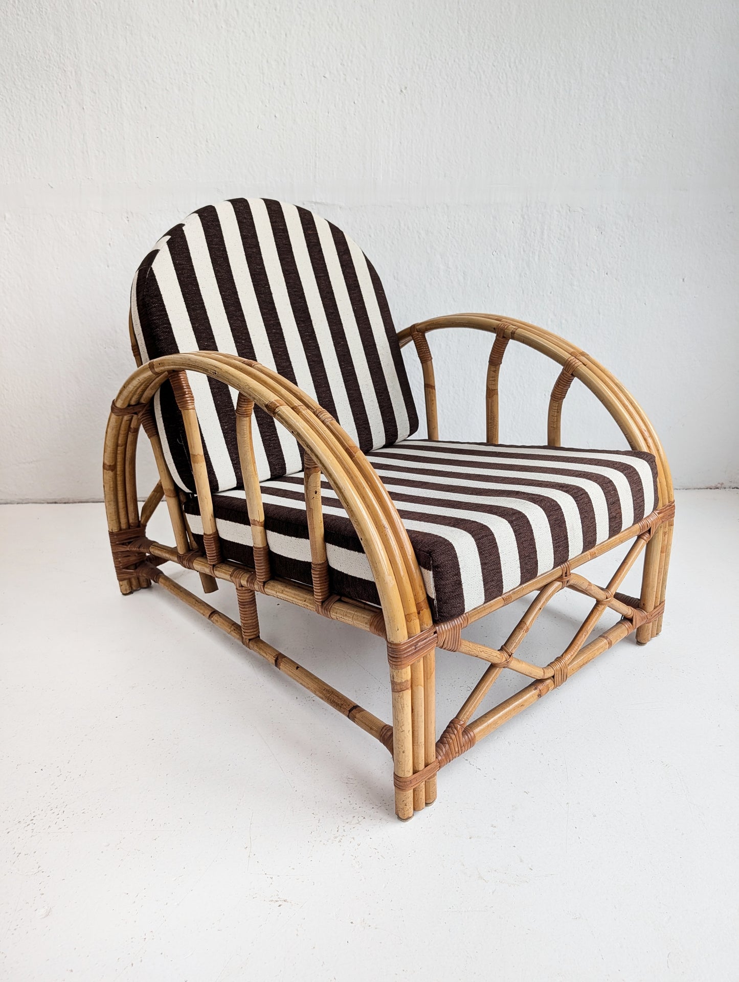 Rattan Pencil Reed Lounge Chair 1960s