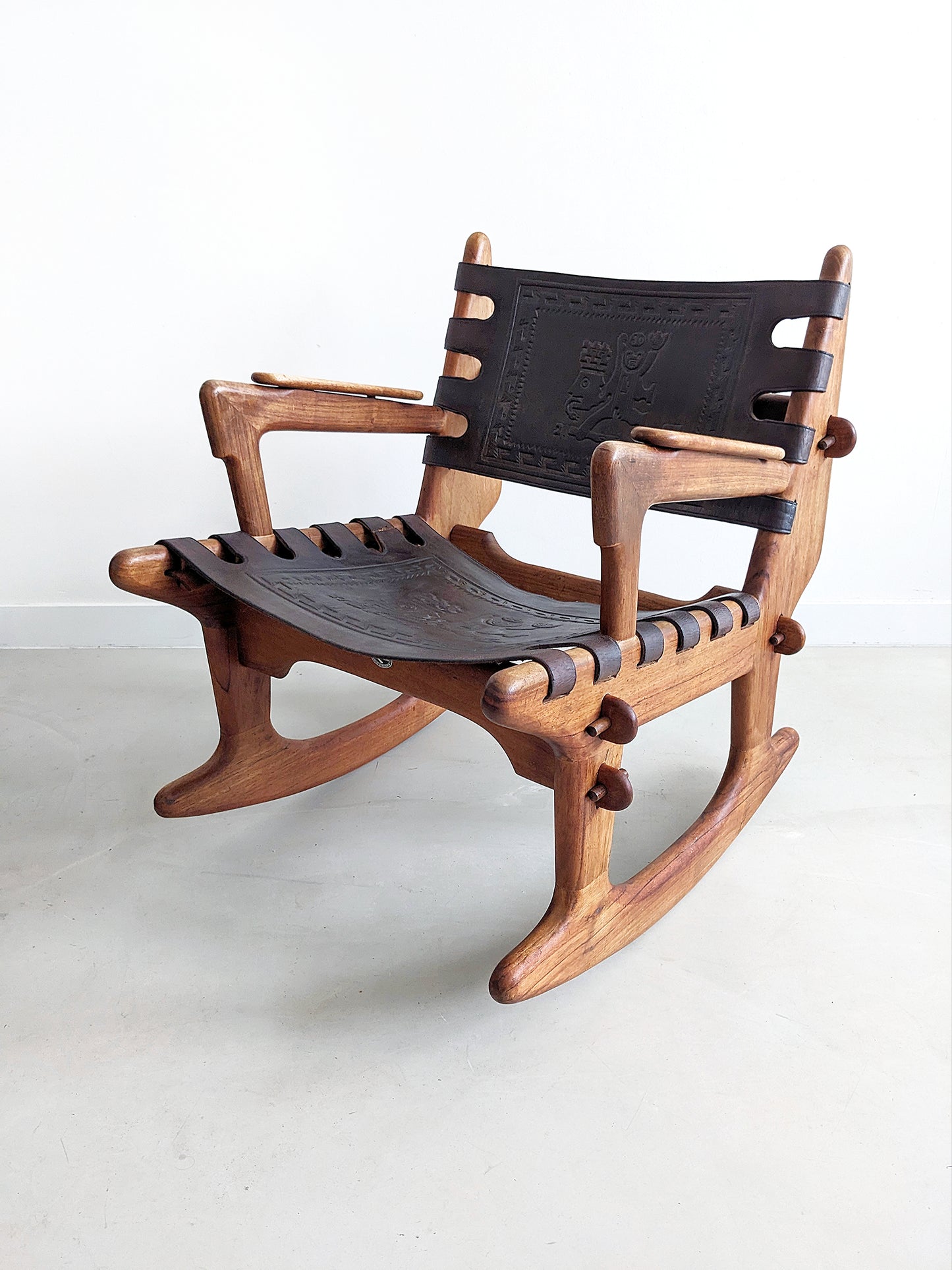 Sculptural Rocking Chair by Angel Pazmiño for Muebles de Estilo 1960's