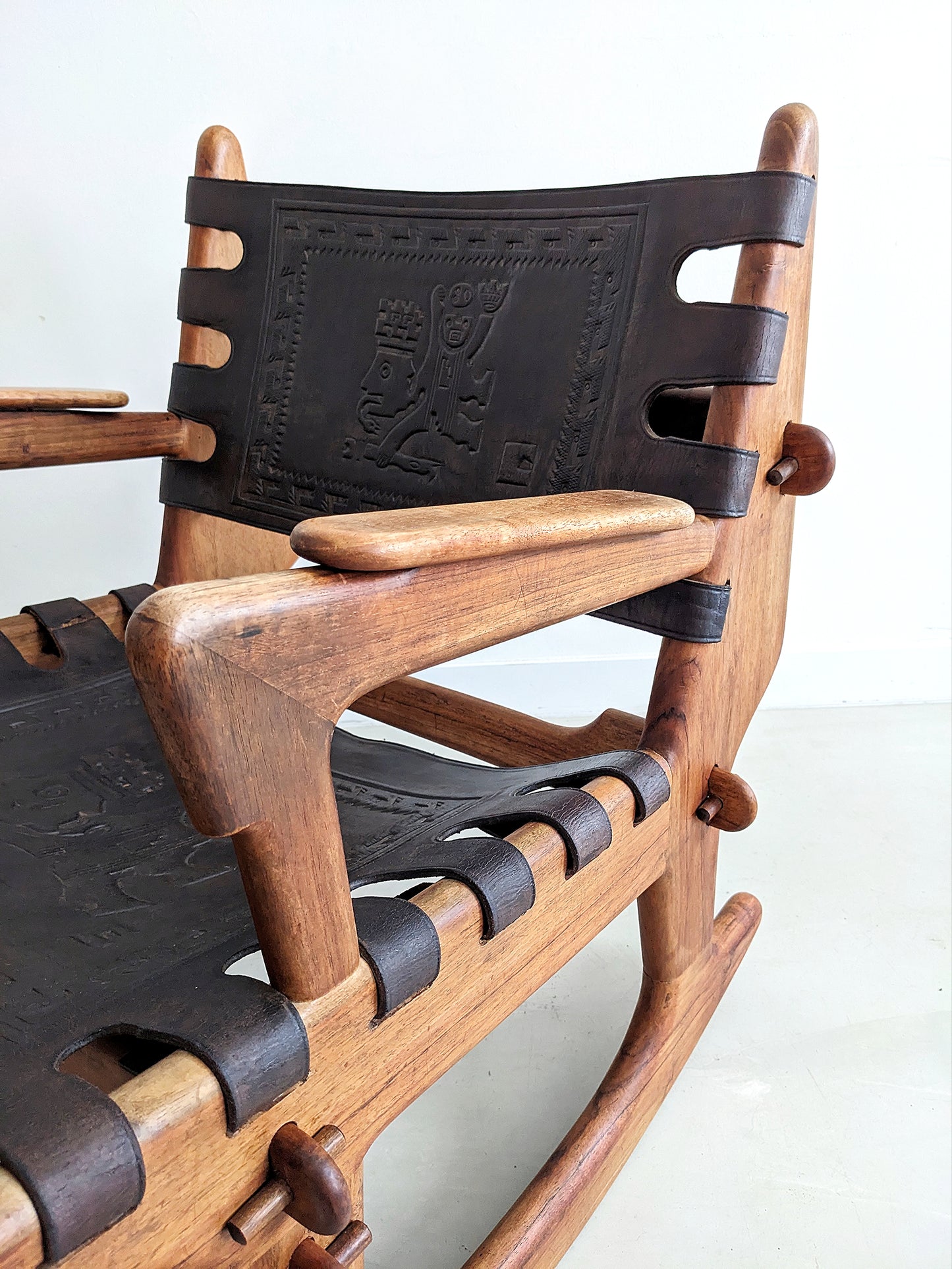 Sculptural Rocking Chair by Angel Pazmiño for Muebles de Estilo 1960's