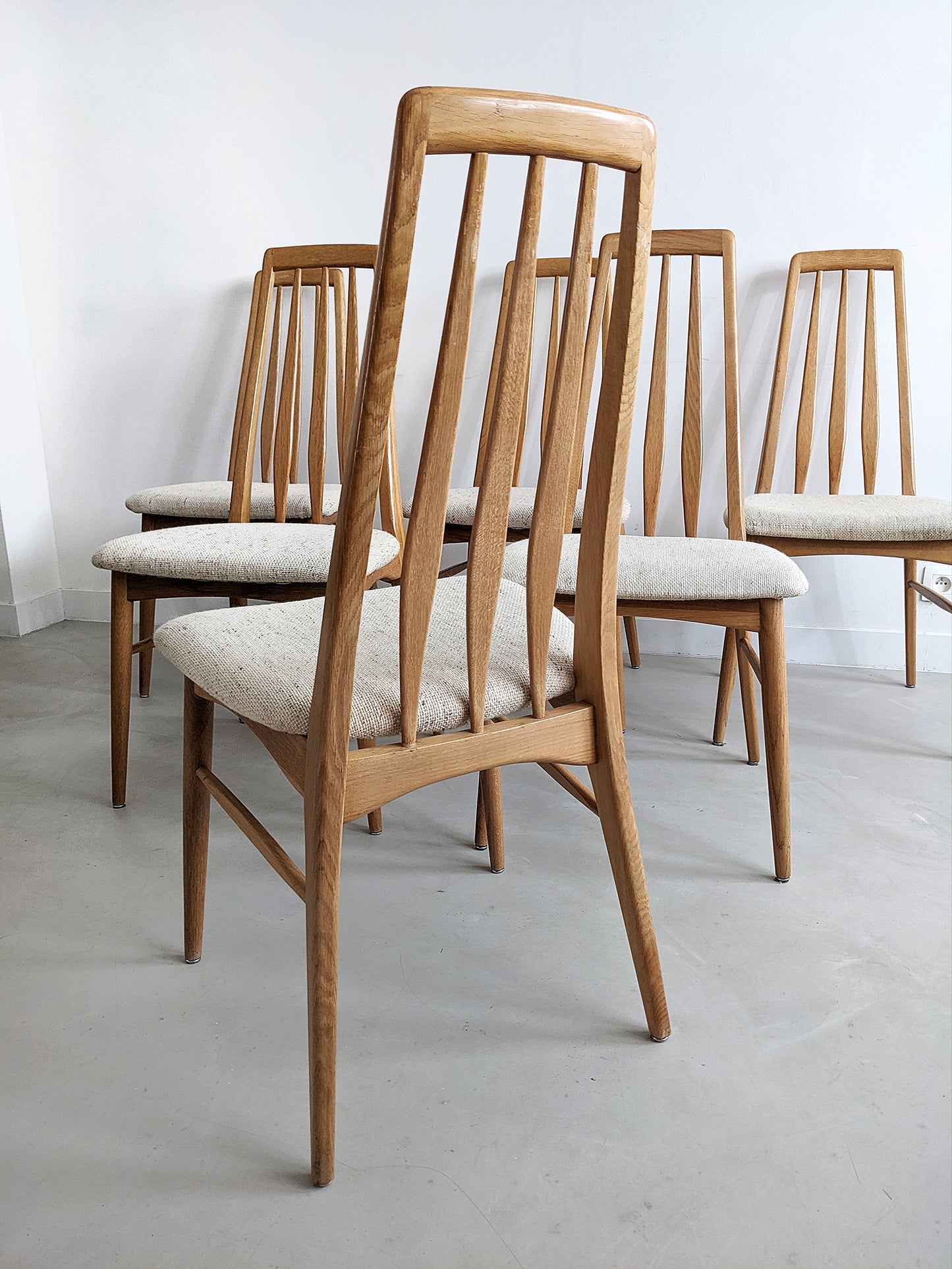 Set of 6 'Eva' Dining Chairs by Niels Koefoed for Hornslet 1960's