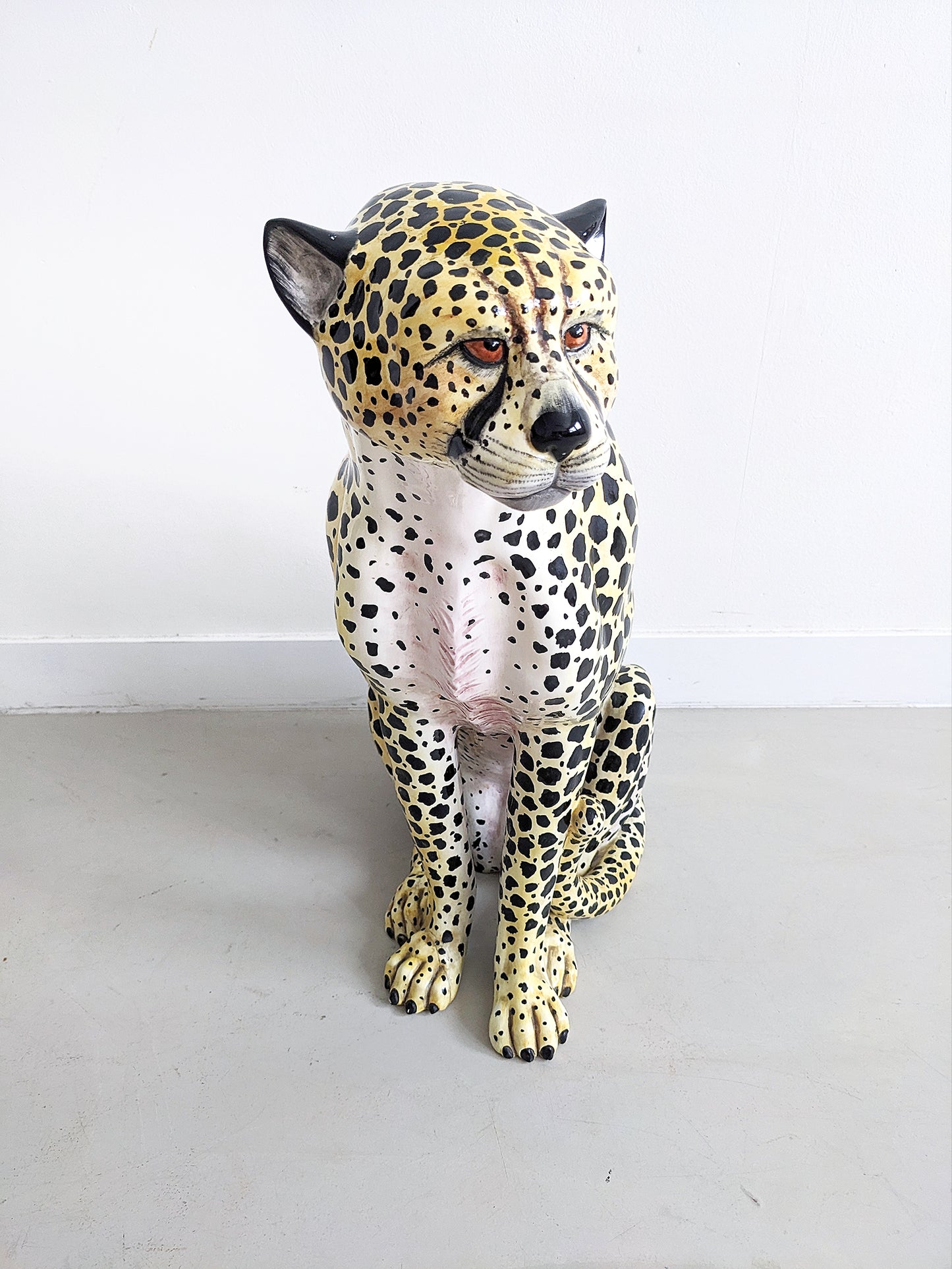 Ceramic Cheetah Statue 1970's