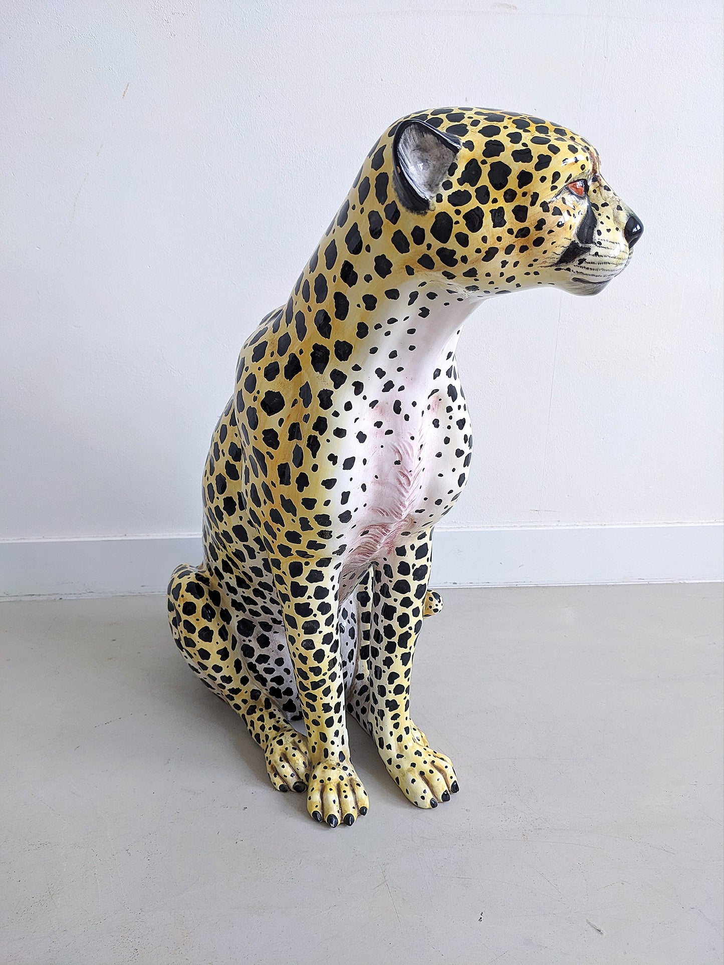 Ceramic Cheetah Statue 1970's