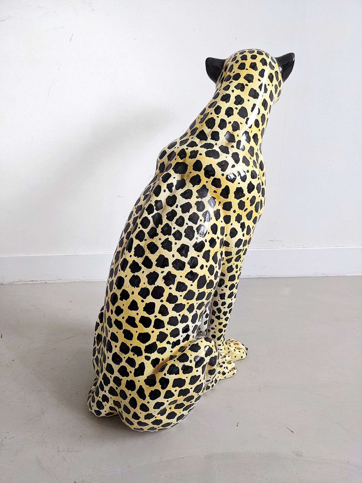 Ceramic Cheetah Statue 1970's