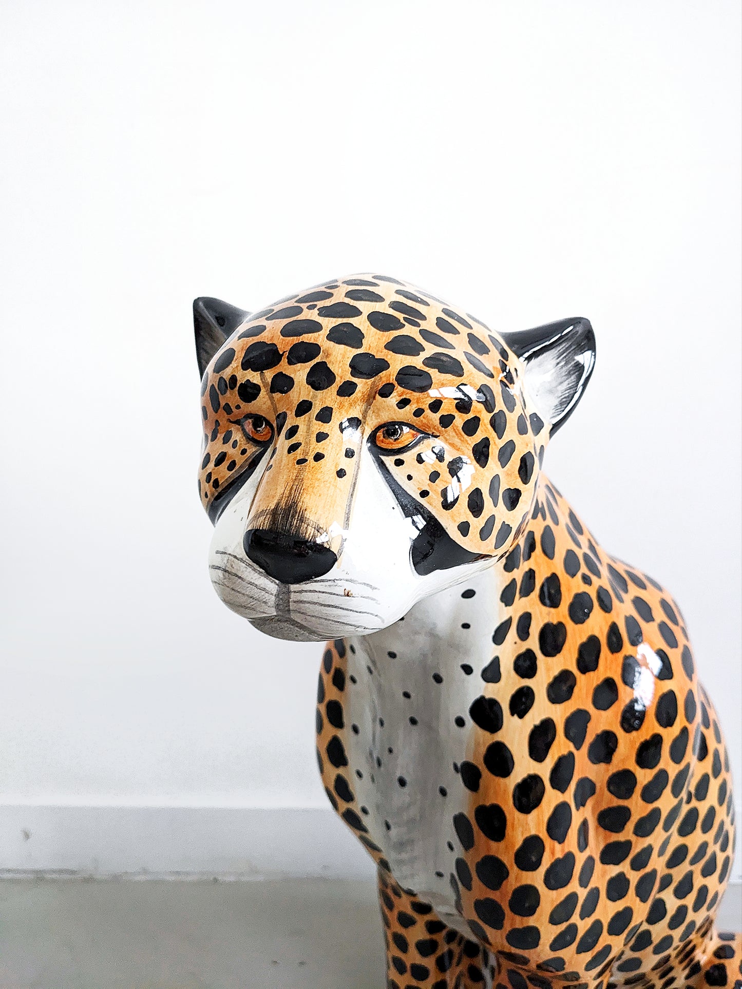 Ceramic Cheetah Statue 1970's